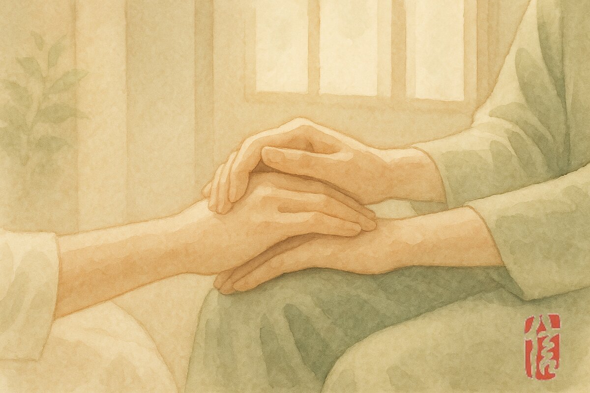 손을 마주 잡은 모습 일러스트